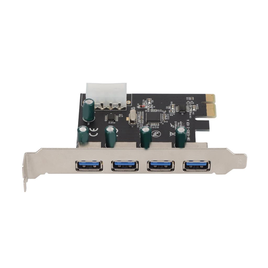 Карта расширения PCIE на USB 3.0, 4 порта, интерфейс PCI Express X1, высокоскоростной стабильный адаптер-карта для передачи данных