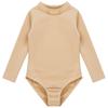 Nude Kids Girls Fleece Long Sleeve Leotard Solid Color Bodysuit Gymnastics Ballet Dance Training Costume
