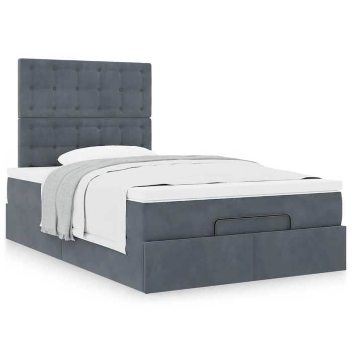 Maison Exclusive - Cadre de lit ottoman et matelas gris foncé 120x200 cm velours