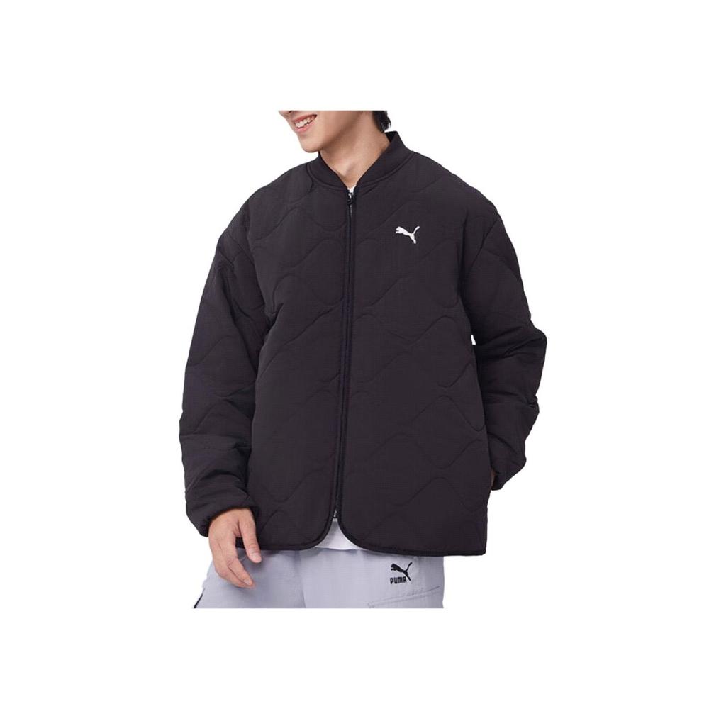 Puma Легкая стеганая однотонная модная повседневная удобная мужская куртка с длинным рукавом, черная 632291-01