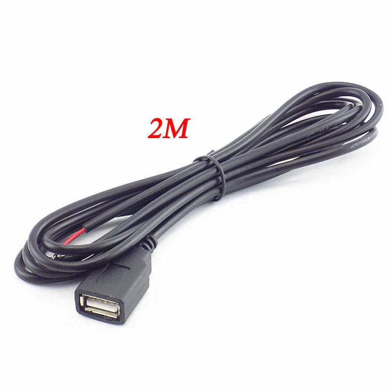 Кабель питания 2-контактный USB 2.0 A Female 4-проводной разъем для зарядного устройства Удлинитель для зарядного шнура