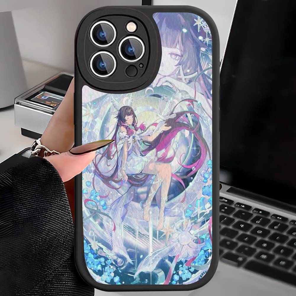 Чехол для телефона Genshin Impact Коломбина Для iPhone 11 12 13 14 15 16 Pro Max Plus Кожаный чехол