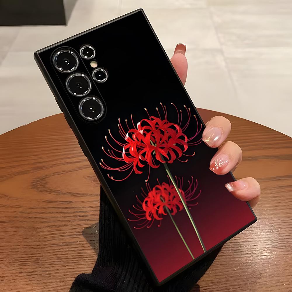 Красный Паучий Лилия Цветок Ада Чехол для Телефона Для S23 Samsung S24 S25 Ultra S22 S20 Fe S21 Plus A16 A54 A34 A53 Задняя Крышка