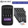 PALO Original AA AAA Rechargeable Battery Aa 1.2V NIMH+Smart LCD AA AAA Battery Charger for AA Fast Charger Discharge Repair