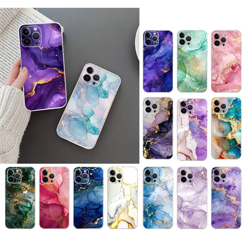 Чехол для телефона Carcasa Funda Для iPhone 16 15 13 14 11 12 Pro Max 16 14 12 13 Pro 15 Plus 16E Мраморный чехол
