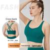 European & American Crisscross Back Sports Bra – Shockproof Running & Yoga Attire for Women