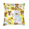 Чехол на подушку с анимированными персонажами аниме 45x45, полиэстер Rilakkuma, наволочка для дивана, автомобиля, квадратная наволочка, декоративная домашняя наволочка