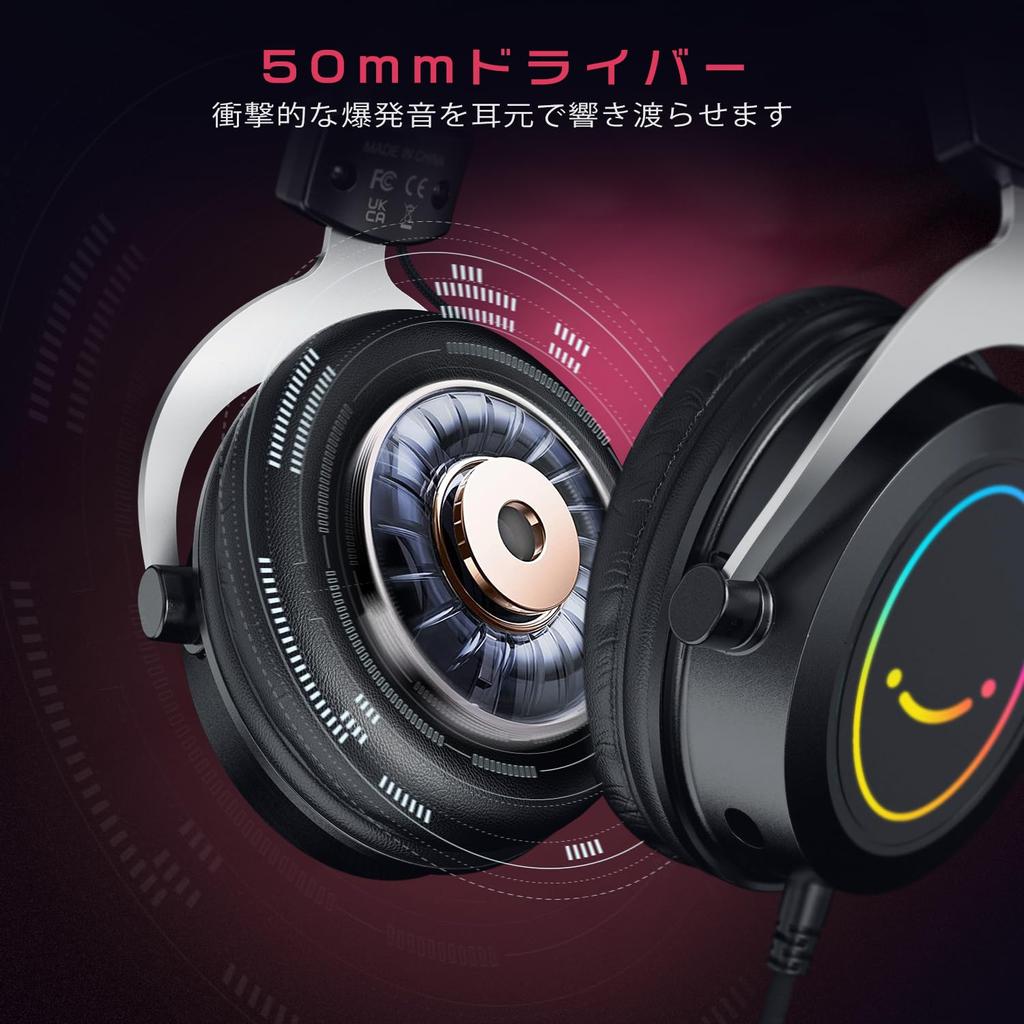 FIFINE Gaming Headset Connection Wired Sealed RGB Lighting with Detachable Microphone Compatible with For Gamers Movies Black AmpliGame H3 3.5mm