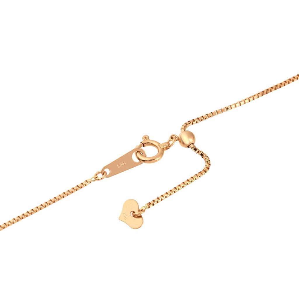 Pink Gold 18K Venetian 45cm [Fairy Carret] Necklace, Gold, Chain, (Heart-Shaped Adjuster, 0.8mm Width, Approx. 2g)