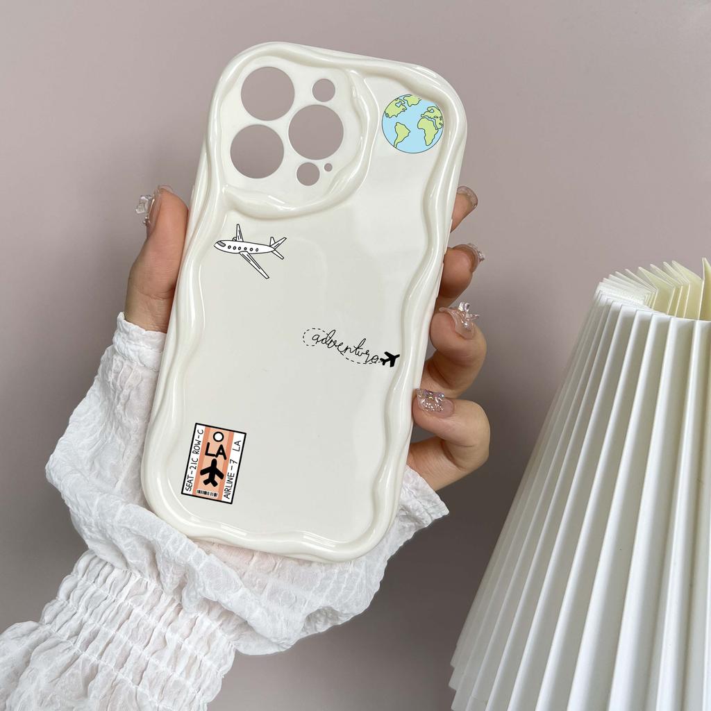 Мягкие волнистые чехлы для телефонов N68 с изображением траектории полета самолета для iPhone 14 Pro Max 13 mini 15 Plus XR 7 8 6 XS Max 12 11, защитный чехол-бампер