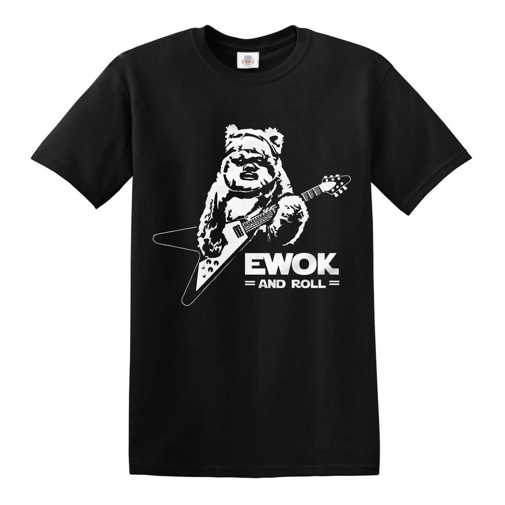 Футболка Ewok And Roll с гитарой, забавная шутка про рок-музыку, грубый новиночный подарок, топ-футболка