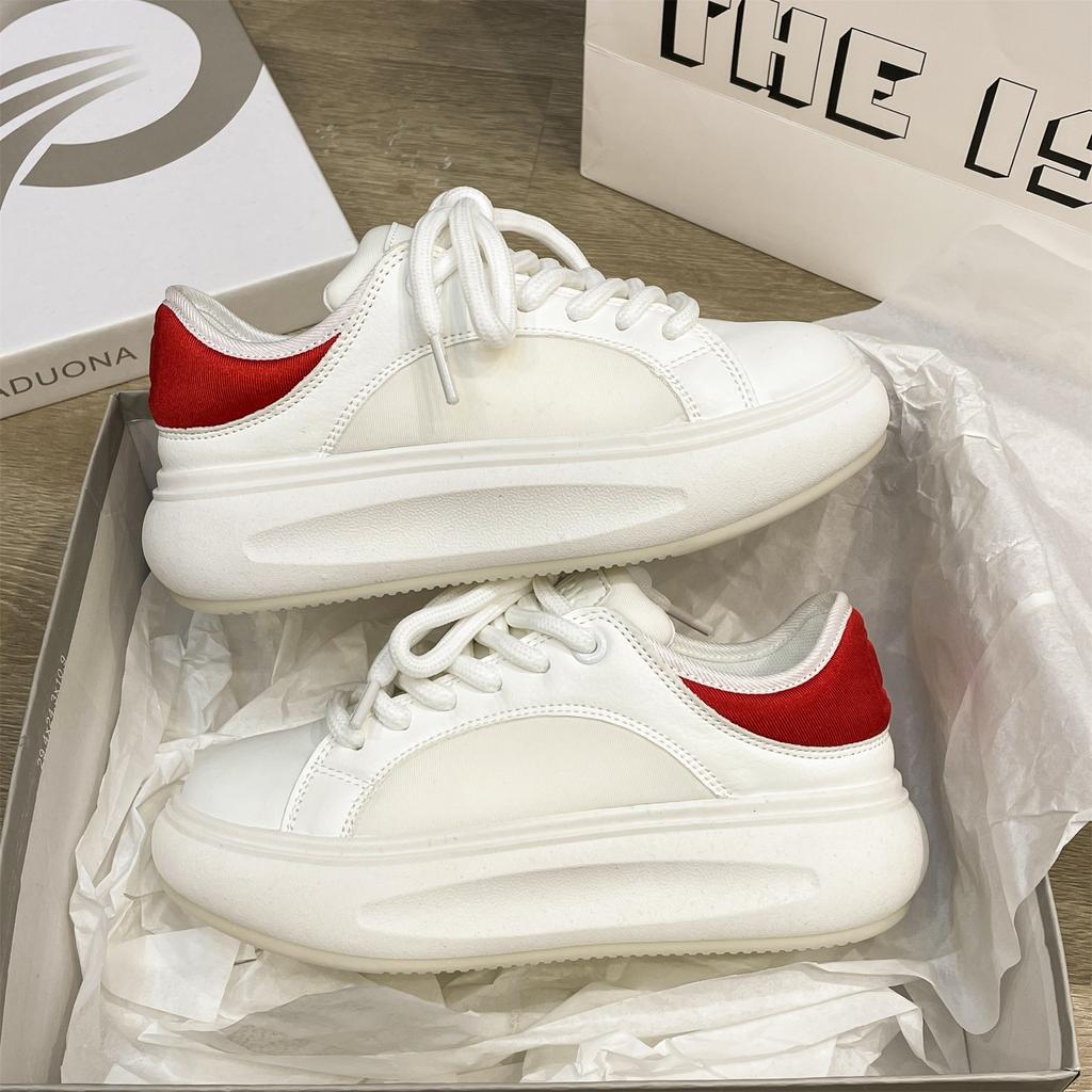 Little White Shoes Women'S New Summer Breathable Bread Shoes Platform-Soled Student Board Shoes Trendy Casual Sports Mesh