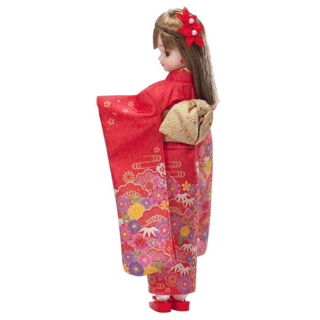 TAKARA TOMY Doll Kimono Kurenai Pretend Play Toy for Ages 3 and Up Licca-chan LD-30 Licca-chan Dress-Up