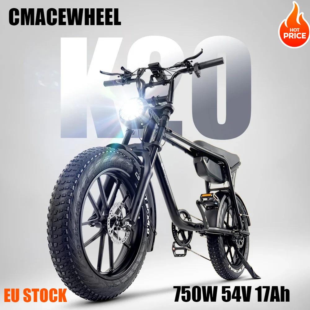 CMACEWHEEL K20 Electric Bike 20“ Fat Tire E-bike 54V 17Ah Battery 7-Speed E MountainBike Men & Women Torque 70N.m