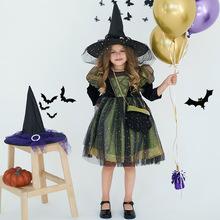 Kids Satin Printed Princess Dress Collection, Halloween Girls Role Play Formal Gown