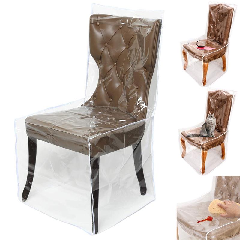 Водонепроницаемый пластиковый ПВХ, прозрачный чехол для обеденного стула, защитный чехол от пыли и когтей