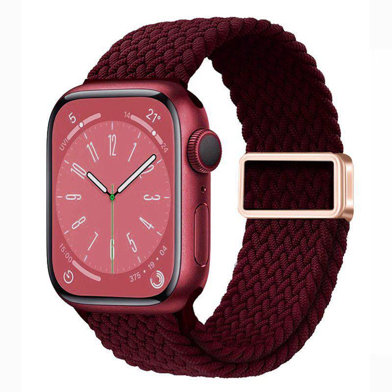 Совместимо с Apple Watch S10, iWatch 11, Xiaomi 9, Huawei; Нейлоновый ремешок с магнитной пряжкой "Радуга".