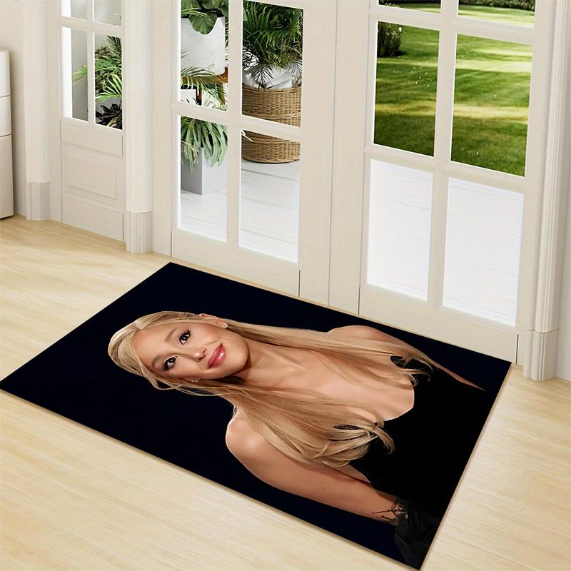 Golden Hair Portrait Carpet Rug Soft Washable Antislip Home Living Room Sofa Mats Personalized Christmas Rug