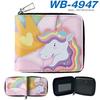 Unicorn Cartoon Coin Purse Cute Short Wallet for Kids Rainbow Pony Print Mini Pouch for Students Pink 1pcs