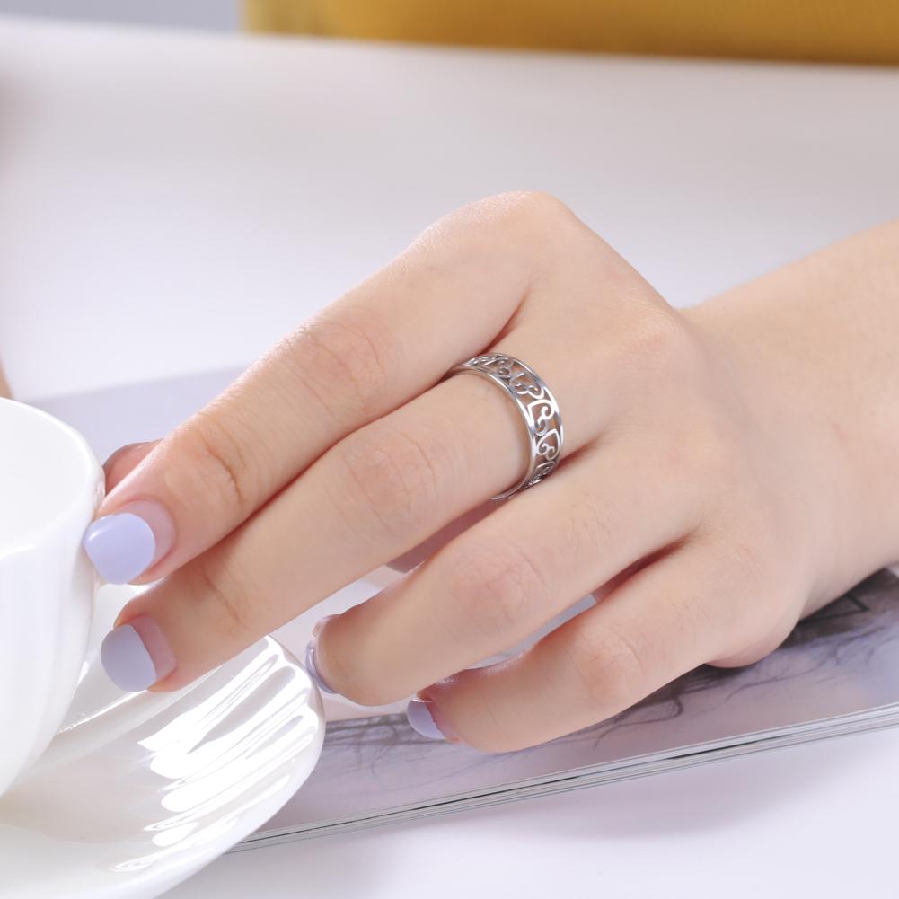 Cazador Cute Hollow Hearts Cutout Couple Rings Stainless Steel Engagement Ring Gold Color Wedding Jewelry Minimalist Mother Day