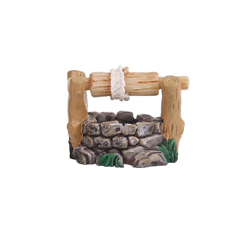 Landscaping Crafts DIY Ornaments Miniature Landscape Ornaments Miniature Miniature Garden Water Well Bridge Retro House Fairy Tale Garden