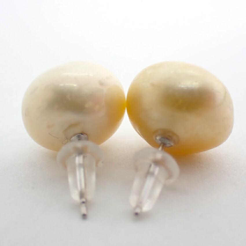 New/Pt900 South Sea White Pearl (cream White Pearl) Earrings/g463-73