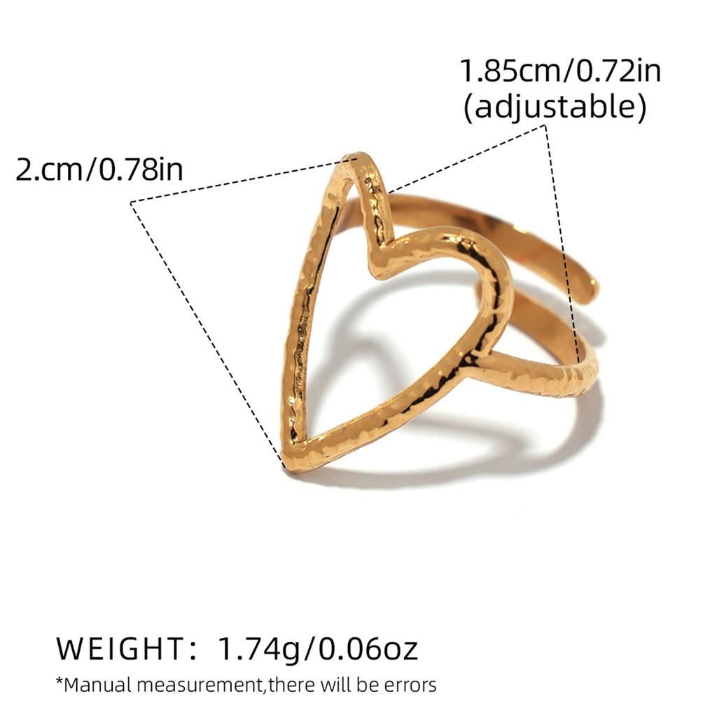 Кольцо в виде сердца из нержавеющей стали золотого цвета для женщин, металлическое полое кольцо на палец, водонепроницаемые украшения, подарок девушке, бижутерия для женщин, anillos