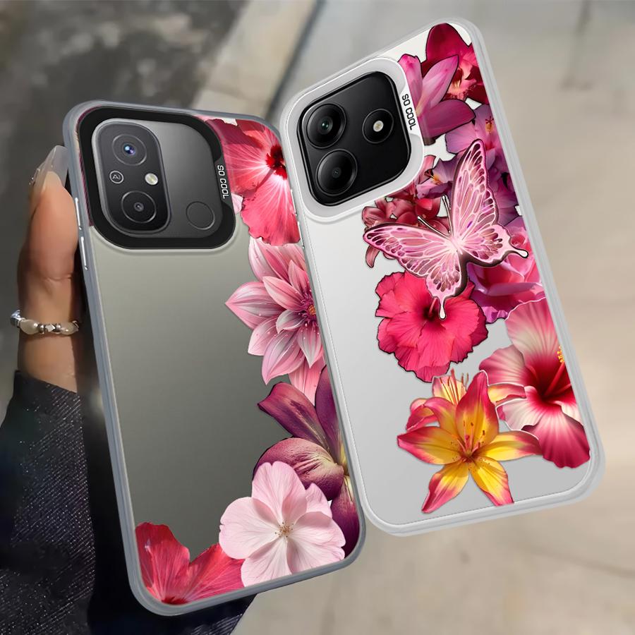 Задняя крышка-чехол для телефона для Xiaomi Redmi 9T 10C A1 A2 Plus 14C K60 9C 12C 13C Note 9 10 A5 Мультяшный Цветочный Арт