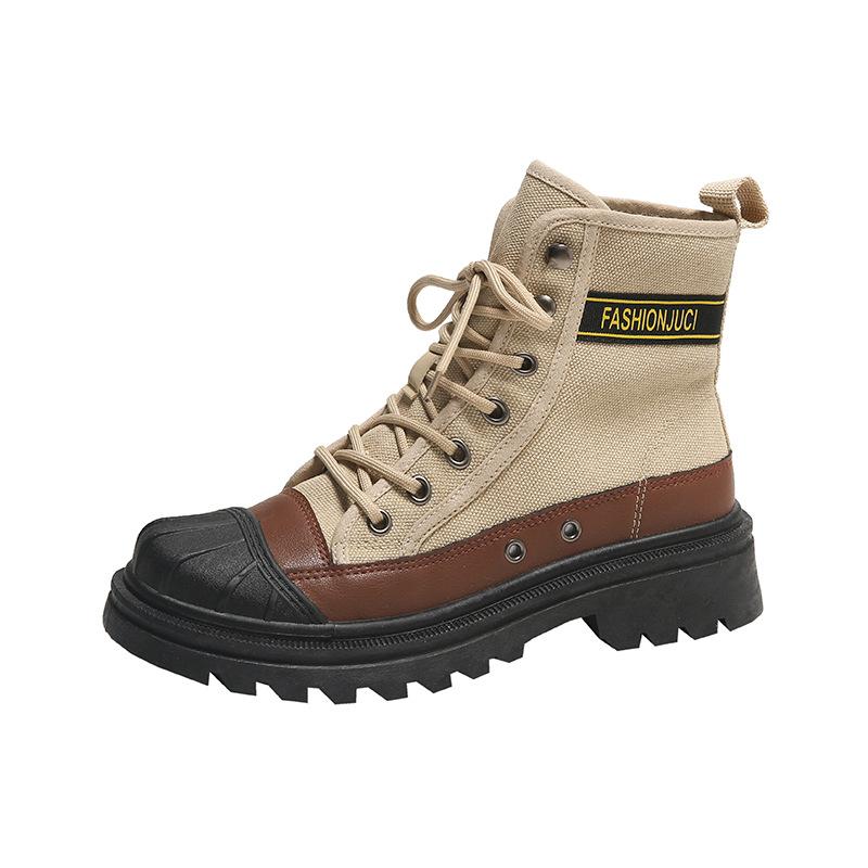 Зимние женские короткие ботинки на платформе, массивная женская обувь, модные туфли на шнуровке с толстой подошвой, элегантные женские мотоциклетные ботинки