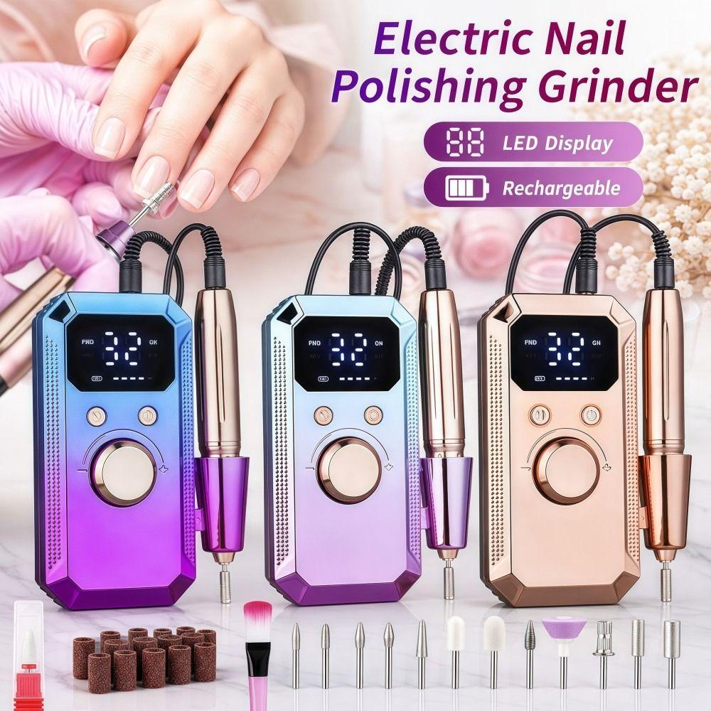 32 Speeds Electric Nail File LED Display Nail Grinder Electric Nail Polishing Grinder Nail Tools