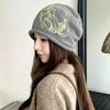 Curled knitted hat children autumn and winter outdoor versatile warm ear protection cold hat showing face small bag head stacking hat