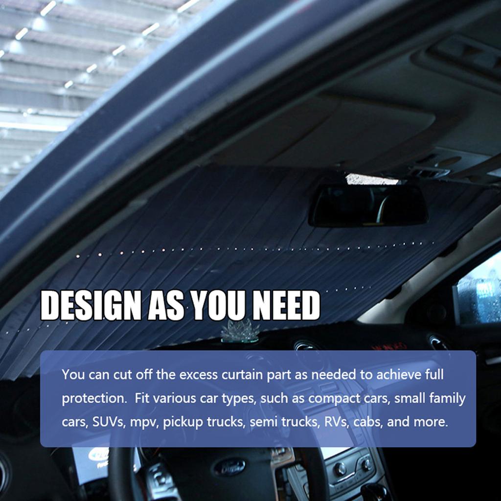 With UV Conservation Cool Windshield Sunshade Folding Car Heat Shield for Front & Rear Window