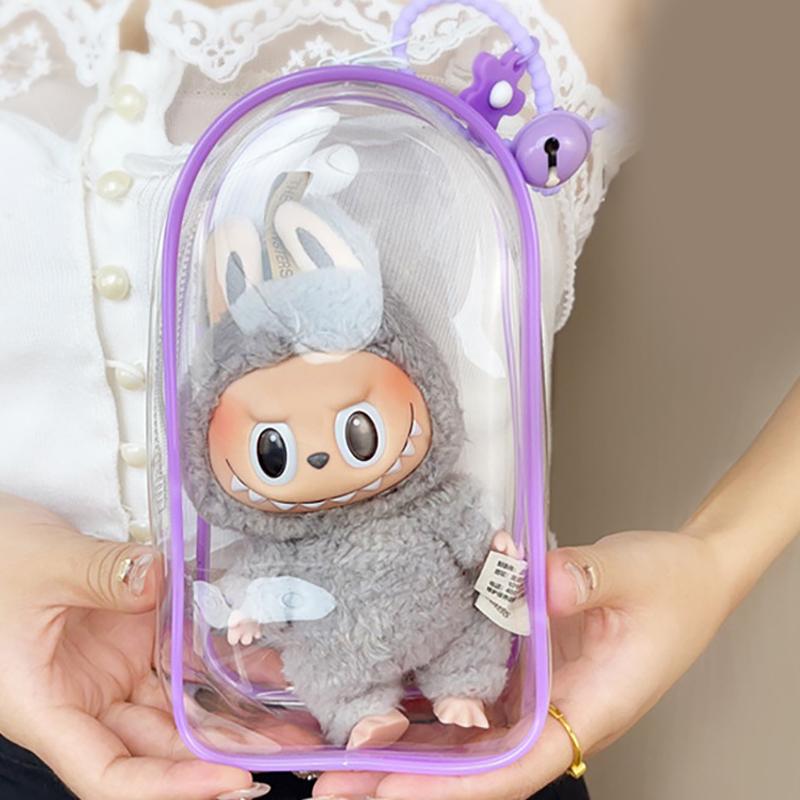 1 шт. прозрачный ПВХ защитный чехол брелок сумка для хранения органайзер коробка игрушка кукла подарочная сумка пыленепроницаемая подвесная сумка