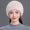 Женская зимняя шапка из меха кролика рекс, новая эластичная круглая шапка, уличная утолщенная теплая шапка из кроличьей шерсти, шерстяная шапка Баотоу, корейская версия