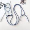 For iPhone 17 Case Compatible with MagSafe Electroplating TPU Phone Cover with Long Lanyard