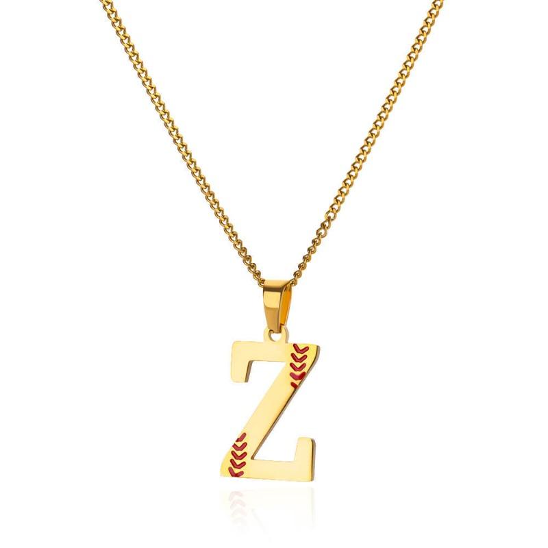Новый дизайн изысканные бейсбольные инициалы - ожерелье с буквой, цепочка из нержавеющей стали, английская подвеска