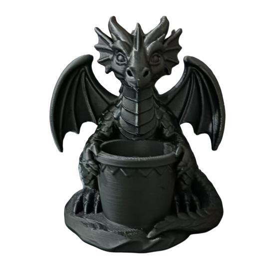 Горшок для цветов со встроенными дренажными отверстиями, 3D-печатный держатель для ручек в форме дракона, Уличный цветочный горшок для небольших зеленых растений
