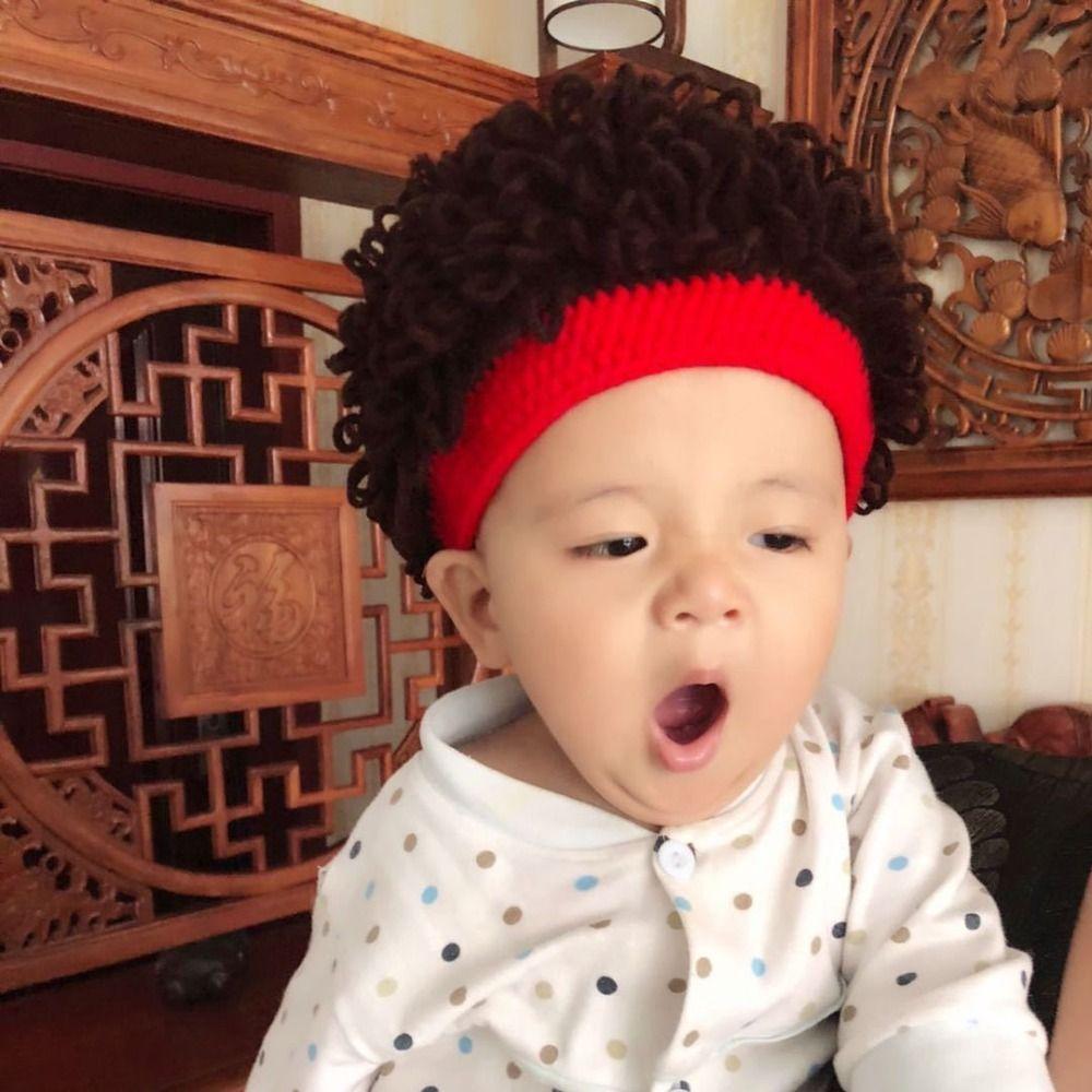 Funny Wig Cap Cute Wig Hat High Quality Knitting Hat for Baby