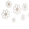7PCS Boho 3D Flower Wall Decals Wood Hollow Flower Ornament Wall Hanging Decoration  Wall Decoration