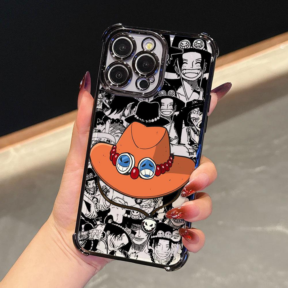 Cool Portgas D Aces Plating Phone Case For Xiaomi Redmi A7 15 A3 15C 14C K50 Note 15 14 13 12 12s Pro Plus 4G5G Anti Fall Airbag