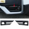 Black Front Fog Light Bumper Lamp Cover Trim Fit For Honda CR-V CRV -