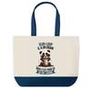 Sac Shopping - PLANETEE - Jean-Loup Panda Grain - Bleu - Coton 40x45 Cm - Grand Format