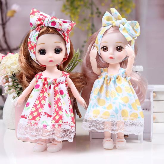 17cm Practical Princess Doll Replaceable Compact 13 Joints Movable Rich Facial Details BJD Dolls with