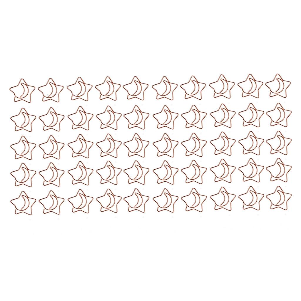 50Pcs Pentagram Paperclips Electroplating Process Fadeless Cute Shaped Mini Gold Paper Clips Fo