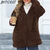 Plus Size Women's Thickened Hooded Fleece Jacket