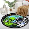 Alien and Astronaut Friendship Print round rug, living room, bedroom, playroom carpet, non slip floor mat, gift