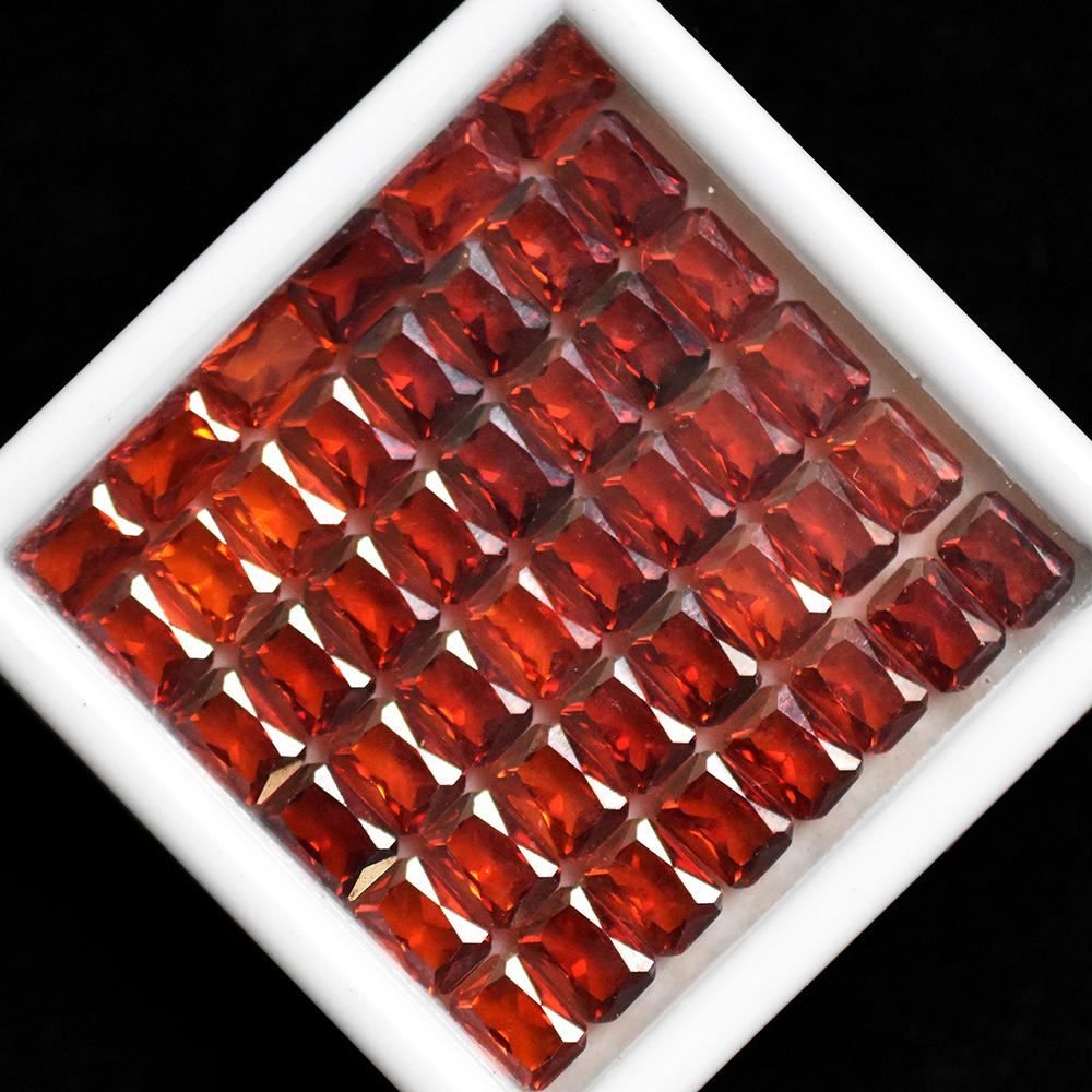 Natural Orange Sapphire Emerald Cut 2.4 Ct 7x5 mm Certified Quality Stone Lot nsc-264