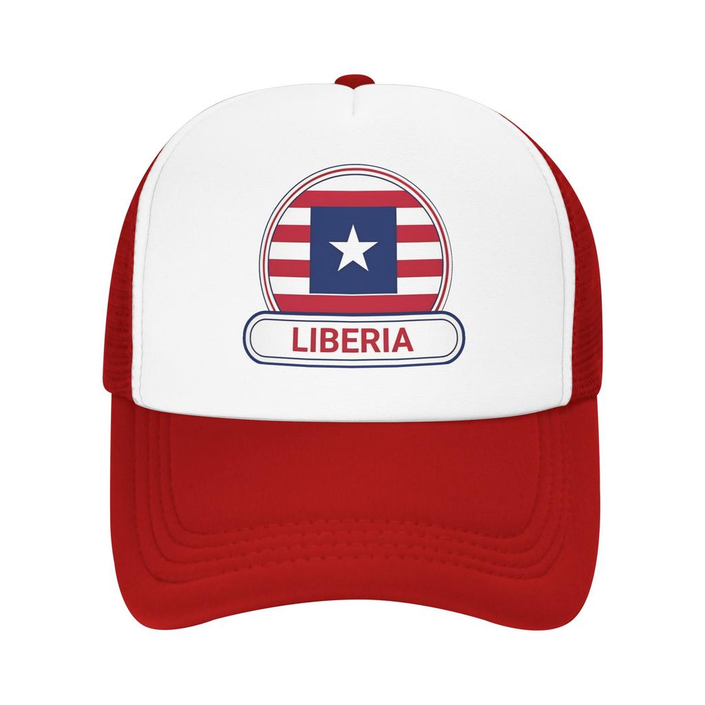 Summer Mesh Sun Hats Liberia Country Badge Liberia Flag Summer Baseball Cap Trucker Hat Unisex Unisex Breathable Baseball Caps