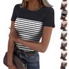 Ladies Slim Bottom T-shirt Fashion Casual Round Neck Pullover Short Sleeve Top