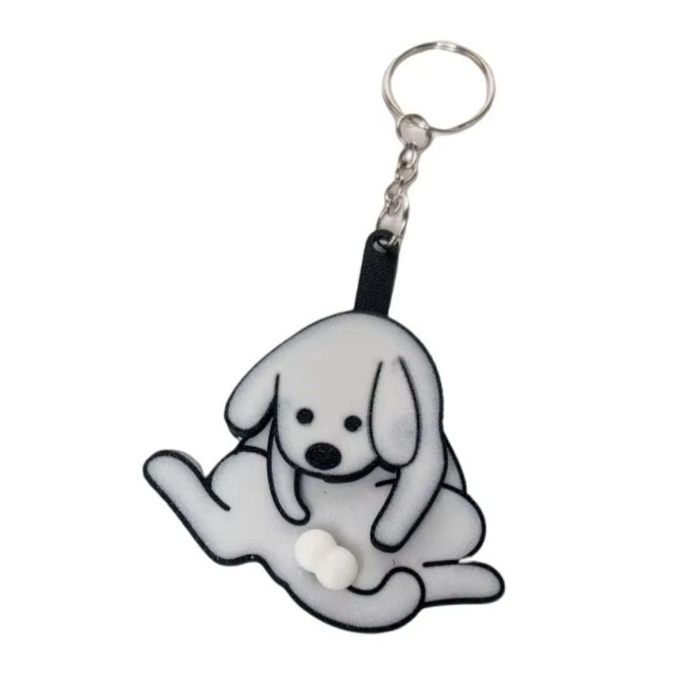 Exquisite Pull Play Egg Dog Keychain Pull Play Jewelry Keychain Trick Cat Bag Pendant  Women Men